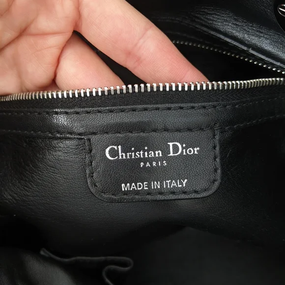 Christian Dior Black Woven Leather Medium Soft Lady Dior Tote Bag - Picture 11 of 16